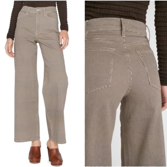 Frame Denim Denim - Frame Denim Brown Houndstooth Flare Jeans